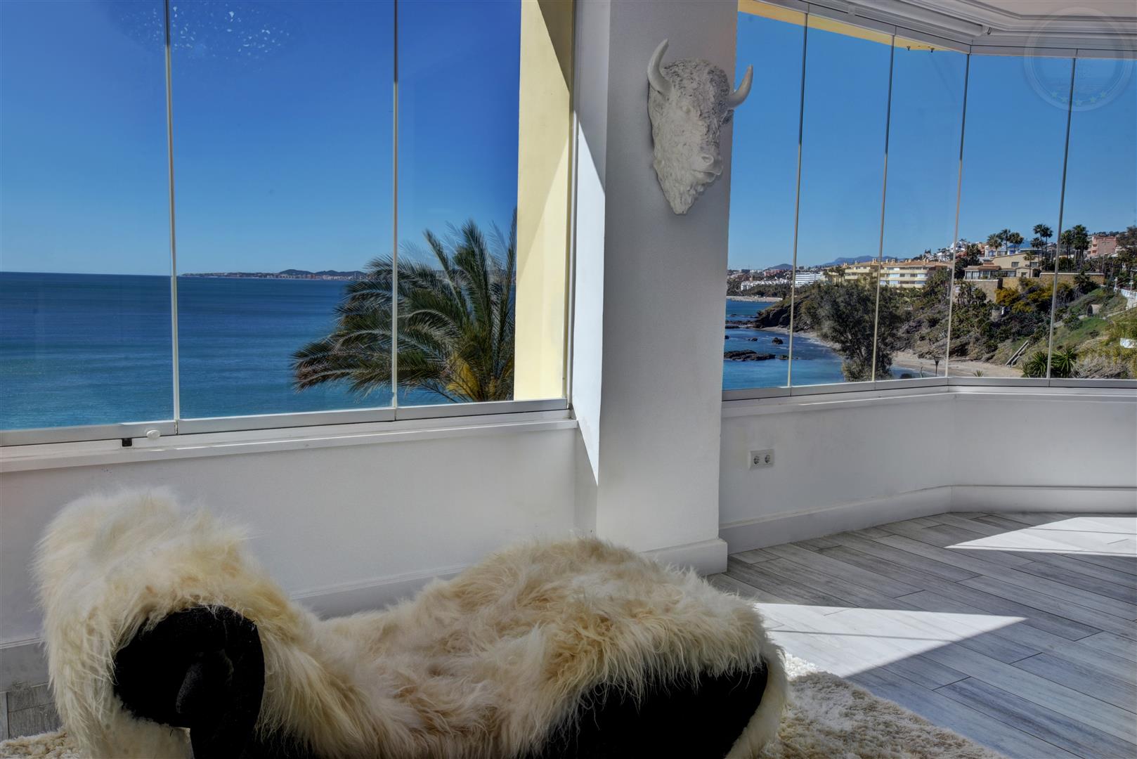 Beachfront luxury apartment for sale in Tres caravelas Benalmadena Costa terrace
